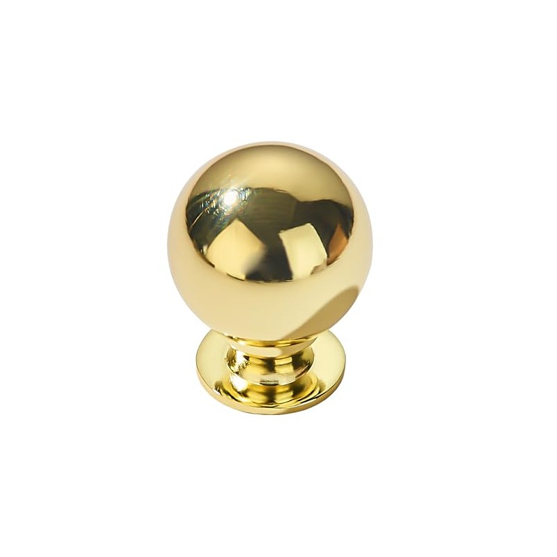 khtmeware 2 Pack 1-1/4 Inch Soild Polished Brass Cabinet Knobs
