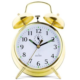 Acctim CK0030 Large-Bell Alarm Clock - Brass, 16.5 x 12 x 5.5 cm