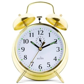 Acctim CK0030 Large-Bell Alarm Clock - Brass, 16.5 x 12 x 5.5 cm
