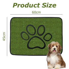 2 Pack Washable Puppy Pee Pads, Reusable, Super Absorbent Training Pads with Waterproof & Non-Slip Backing, Soft Green Long Wool Mat for Dogs & Cats, 45*60cm