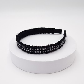 Burnaby Black Silver Tweed Hairband / 버나비 블랙 실버 트위드 헤어밴드
