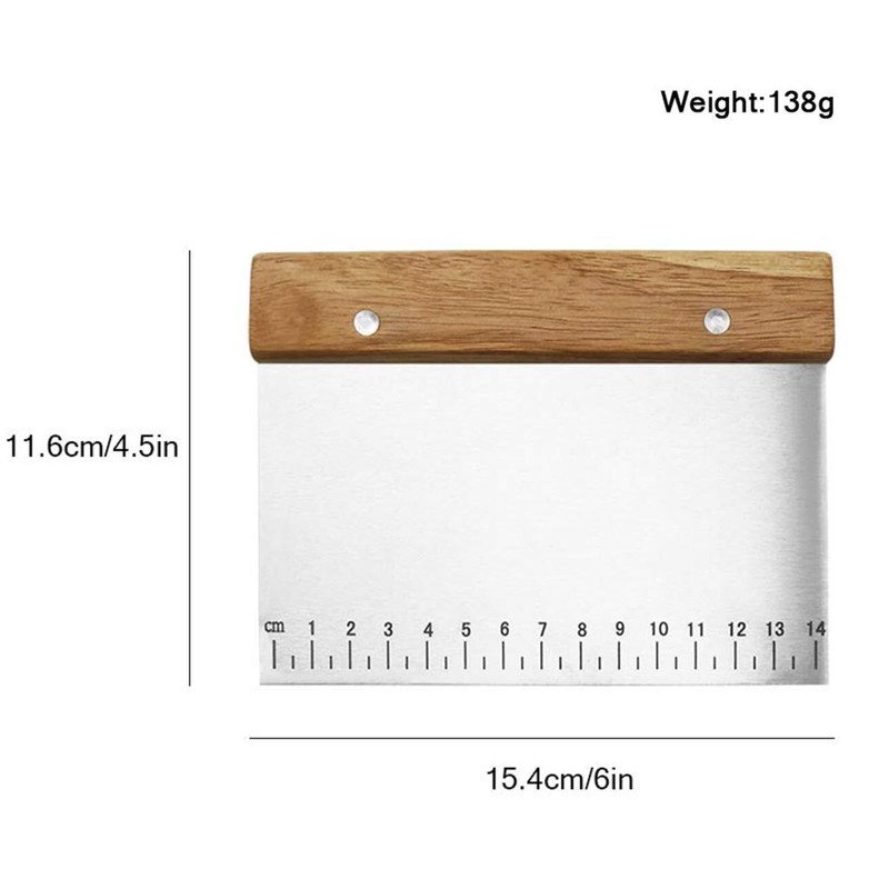 Dough Bench Scraper, Stainless Steel Dough Pastry Scraper Cutter Chopper