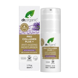 Dr Organic Pro Collagen Plus Bakuchiol, Hyaluronic Acid, Biotin, Healthy Ageing, Wrinkles, Dry & Sensitive Skin, Cruelty Free, Paraben & SLS Free, Recycled & Recyclable, Organic, 50 ml