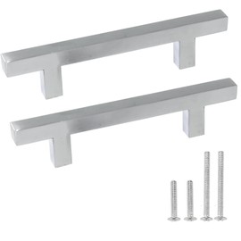 CANOPUS Premium Cabinet Handles, Silver, Stainless Steel Furniture Handles for Kitchen, 96 mm, Pack of 10 Kitchen Handles, Kitchen Cabinet Handles, Silver Cabinet Handles, Kitchen Door Handles,