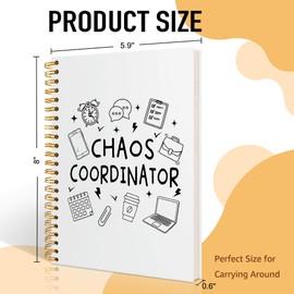 Mhfpl Chao Coordinator White Spiral Blank Notebook, Funny Journal Gifts for Women Men, Office Gifts for Coworker Colleagues, Thank You Gifts for Boss Staff, Gag Gifts for Bestie Friend