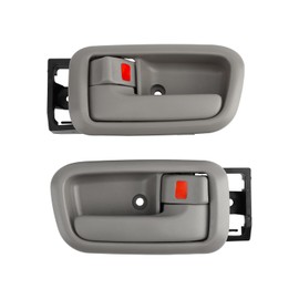 Manijas de puerta interiores con bisel (par), compatibles con Toyota Tundra 2000 2001 2002 2003 2004 2005 2006, beige, conductor delantero izquierdo y pasajero derecho, 692050C010B1,692060C010B1 parte