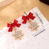 Christmas Snowflake Earrings for Women Small Sparkly Crystal Christmas Tree