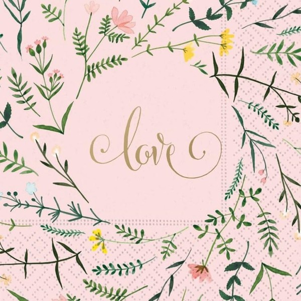 DESIGN DESIGN Wildflower-Love Beverage Napkin, Party Supplies