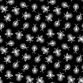 Cotton Let's Glow Crazy Glow in The Dark Fireflies Lightning Bugs Insects Nighttime Dark Blank Quilting Black Cotton Fabric Print by The Yard (3960G-99)