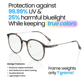 Le Seven Optical Blue Light & UV Blocking Computer Glasses Nova Modern Style Lightweight Anti-Glare Unisex