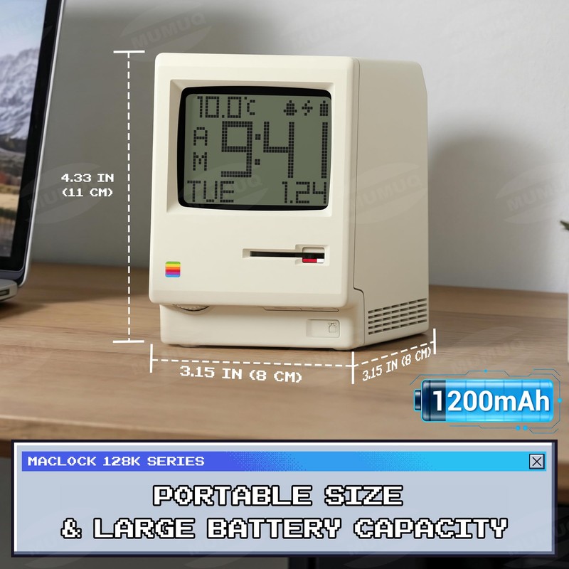 MUMUQ Maclock WB-8 - Sveglia retrò pixel