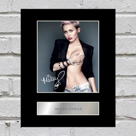Miley Cyrus Signed Mounted Photo Display