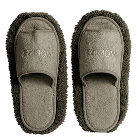 SUNGRAN Cleaning Slippers, Washable Mop Slippers, Slippers, Indoor Floor Cleaning, Dusting, Room Slippers, Cleaning Rag, Mop Slippers, Removable, Washable, Cleaning Tool, One Size Fits Most, Brown, Gray, Green, gray
