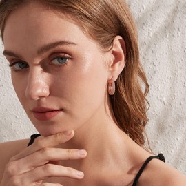 jiamiaoi White Gold Plated Large Hoop Earrings Silver 925 Women's Hoop Earrings Large Silver Large Hoop Earrings Circle Earrings Silver Earrings Hanging Hoop Earrings Round / Oval Size 15 mm - 40 mm,