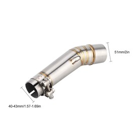 Yctze 51 mm Exhaust Centre Pipe, Stainless Steel Motorcycle Exhaust Centre Handlebar Pipe 40-51 mm for Honda NC700X NC750X NC750S NC700S 2012-2017 for Mid Pipe Exhaust, 2014 Charger Mid Pipe Exhaust,