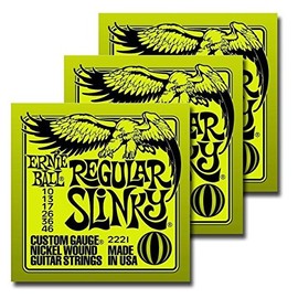 Ernie Ball 2221 Regular Slinky Nickel Wound Set Electric Guitar Strings - 3 PACK