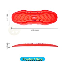 I1MOTOR Red Recovery Boards Tire Traction Mats With Storage Bag, Assist Off-Road Trapped Vehicles To Escape Desert, Snow And Climbing Obstacles, Car Extraction Accessories, 42.13"x13.98"x2.36", 2pcs