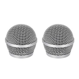 uxcell 2pcs Microphone Ball Head Mesh Grill Metal Windscreen with Black Inside Foam Filter for PG48 PG58 PGX2 BLX288 PG288 PGX24