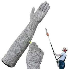 Cut Resistant Gloves, Gardening Gloves, Level 5 Guard Gloves Gardening, Safety Gloves, Protective Gloves, Long Gardening Gloves for Gardening Repairing Kitchen Heavy Duty(Grey,55cm)