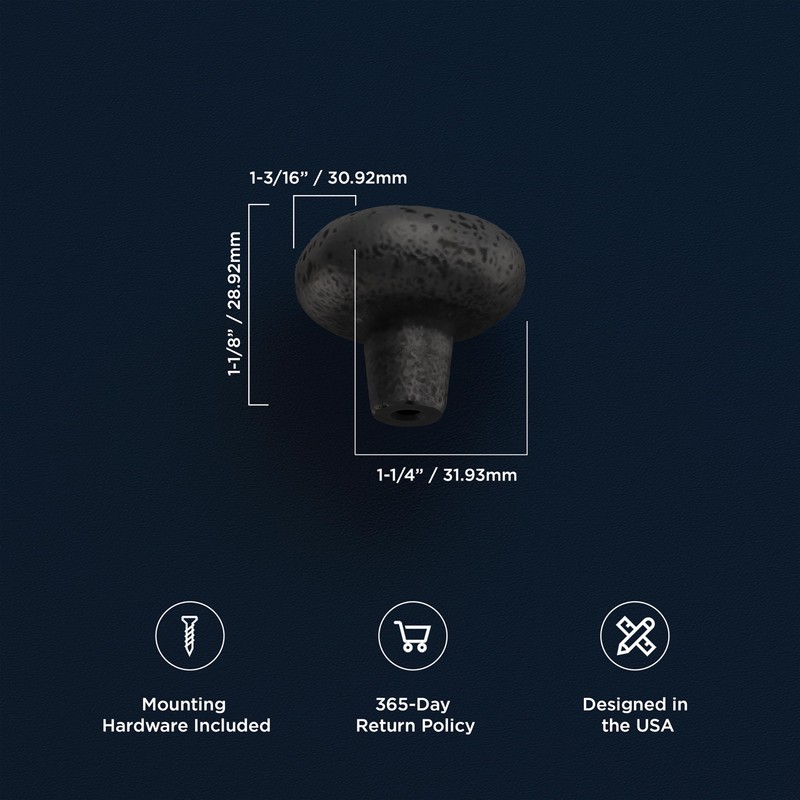 Hickory Hardware 1 Pack Solid Core Kitchen Cabinet Knobs, Luxury