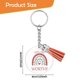 Ximalun Inspirational Keyrings for Women Motivational Acrylic Keyrings Thank You Gifts for Teacher Nurse Friends Appreciation Gifts for Employee Team Coworker