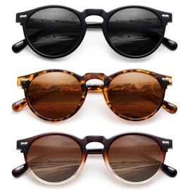 YMRFW Retro Small Round Polarized Sunglasses for Women Vintage Style Circle Sun Glasses UV Protection