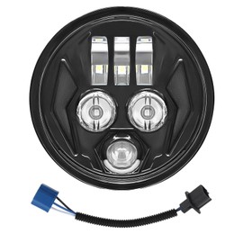 5-3/4 5.75 inch Motorcycle LED Headlight for Harley Davidson Sportster Iron 883/1200 Forty-Eight Dyna Wide Glide Super Glide Softail Springer Indian Scout Bobber Sixty Sport Chief Rocket 3 Speed Four