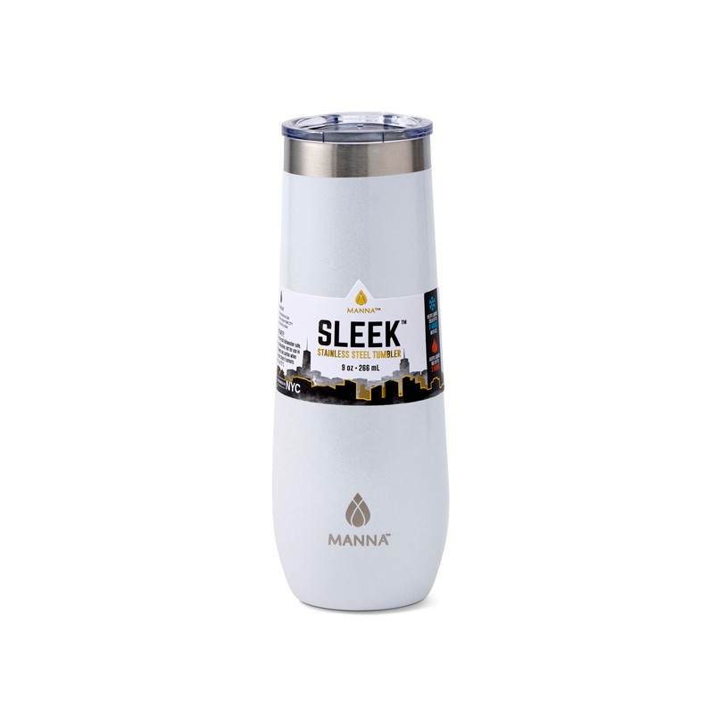 Manna Sleek Champagne Flute Tumbler - 9 Oz - White