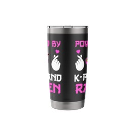 Powered by K-pop & Ramen Kpop Girl Gift Stainless Steel Insulated Tumbler