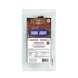 Rickey's Jerky, Bison Jerky, 100% Made From Solid Strips of meat, Exotic Wild Game Jerky, All Natural Meat, High Protein snack, Keto Friendly, Gluten Free, Simple Ingredients, exotic wild game jerky meat snack, , Perfect for Father's Day or that hard to buy for man in your life. (Bison)