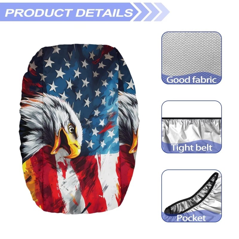 Eagle American Flag Waterproof Winch Cover, Badlands Winch Cover, Breathable
