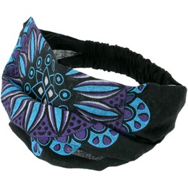 GURU SHOP Headband, Bandana, Colourful Mandala, Headwear, Men/Women, Black, Cotton, Size: One Size, Headbands, Alternative Clothing