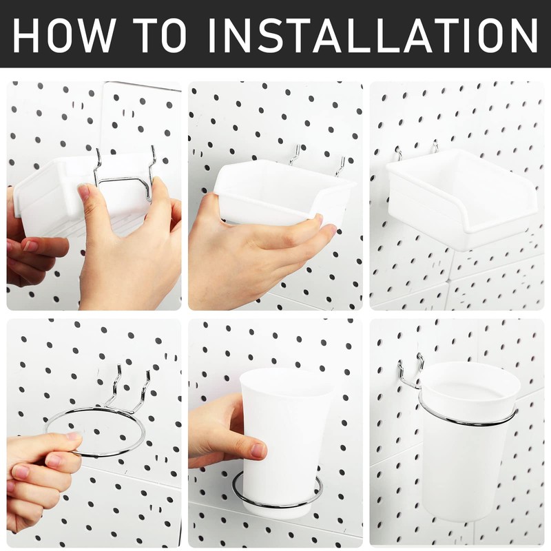 Sieral 30 Pcs Pegboard Organizer Accessories Kit Includes Peg Board