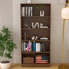 LZ-DONGMAN 5 Shelf Wood Bookcase Freestanding Bookshelf for Home Office