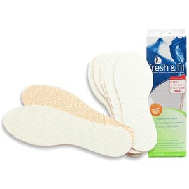 Columbus Women's 1 Week Disposable 6 Pairs (12 Pieces) Deodorizing/Moisture Absorption Comfort Concept Fresh & Fit Insoles, white