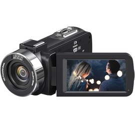 DINGETU 4K Video Camera Camcorder Ultra 48MP Vlogging Camera for YouTube 18X Digital Zoom Camcorder 3.0" IPS Screen IR Night Vision with Controller, 2 Batteries and 32G SD Card