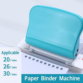10 Agujeros Perforadora de Papel de Hojas Sueltas para Tamaño A4/A5/A7/B5/B4, Máquina de Encuadernación de Libros Portátil para Encuadernación en Espi