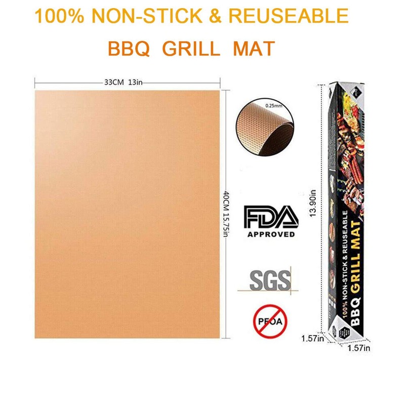 JOKBEN Copper Grill Mat, 5-Pack Heavy Duty Magic BBQ Grill