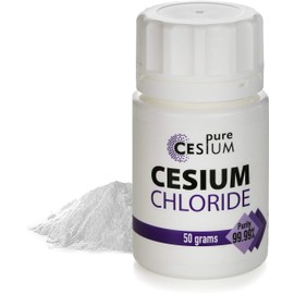 Pure Cesium Chloride CsCl 50g Crystal Powder, Purity >99.99%, Made in EU, by Pure Cesium, Certificate of Analysis Included, Tested in a Certified Laboratory, Buy Directly from Manufacturer, 1.8oz