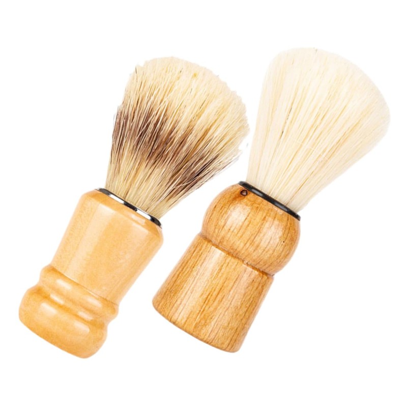 FRCOLOR 6pcs Men Shaving Brush Wood Handle Beard Brush for