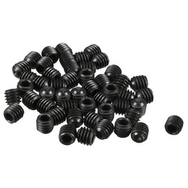 uxcell 50Pcs Black M4 x 4mm Alloy Steel Hex Socket Set Grub Screws Headless Cup Point