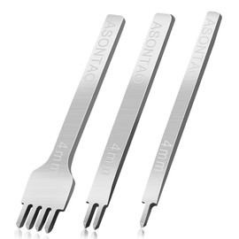 Leather Tools, White Steel 4mm 1/2/4 Prong DIY Diamond Lacing Stitching Chisel Set Leather Craft Kits, Leather Hole Punch. ASONTAO