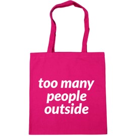 Hippowarehouse Too many people outside Tote Shopping Gym Beach Bag 42cm x38cm, 10 litres
