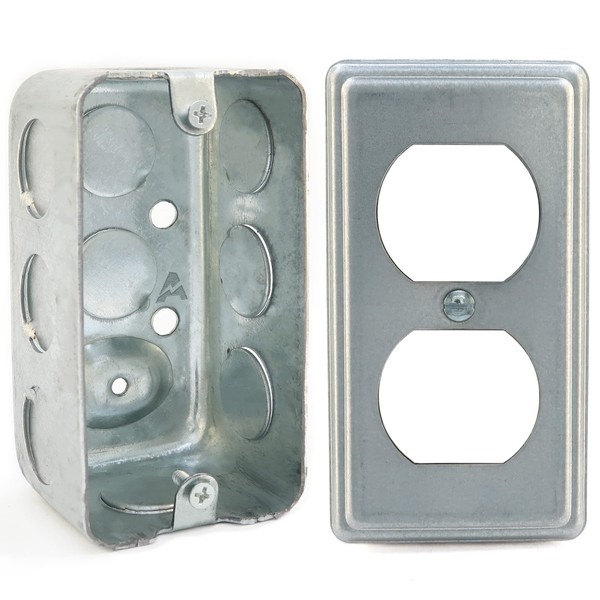 (Pack of Box and Cover) 4x2 Inch Utility Electrical Box,
