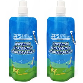 BPS BPS-5753 x 2 Hygienic Bottle for Dogs and Pets, 500 ml, with Carabiner Hook (2 x Hygienic Bottle, Cleaning)