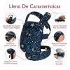 Momcozy Portabebé Ergonómico Cangurera para Bebé Mochila Color Noche Estrellada