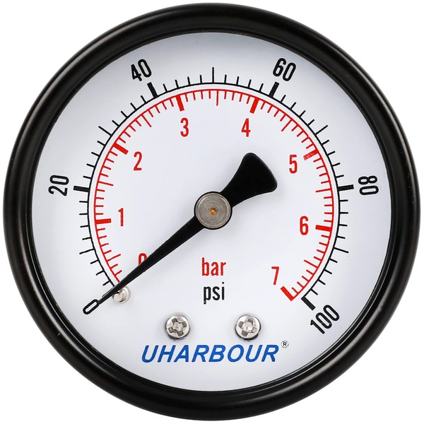 Uharbour Reliable Dual Scale Mechanical Manometer Low Pressure Gauge for
