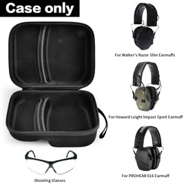 GWCASE Case Compatible with Walker's Razor Slim Electronic Earmuffs, Storage Holder for Howard Leight, for PROHEAR 016 Ear Protection Earmuffs, Carrying Organizer Bag for Shooting Glasses (Box Only)
