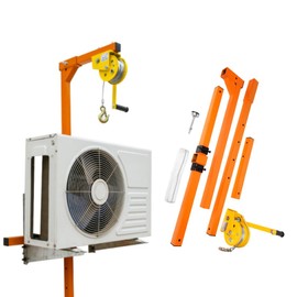50 FT Air Conditioner Lifting Tool, 400 LBS Load Capacity, Air Conditioner Lifting Cranes with Rope in Hand Winch, Stainless Stee Lifting Crane Tool with Hanger Bracket Pulley, Corrosion Resistant