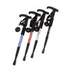 4-stage foldable duralumin hiking stick T-shaped stick cane climb 4-stage T-stick red 2ea